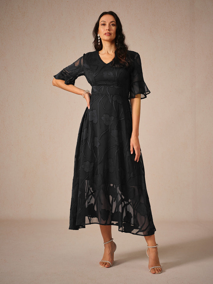 Kyla Elegant Lace Midi Dress