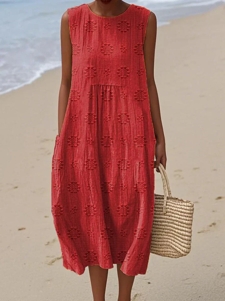 Roxanne Sleeveless Pocket Midi Dress