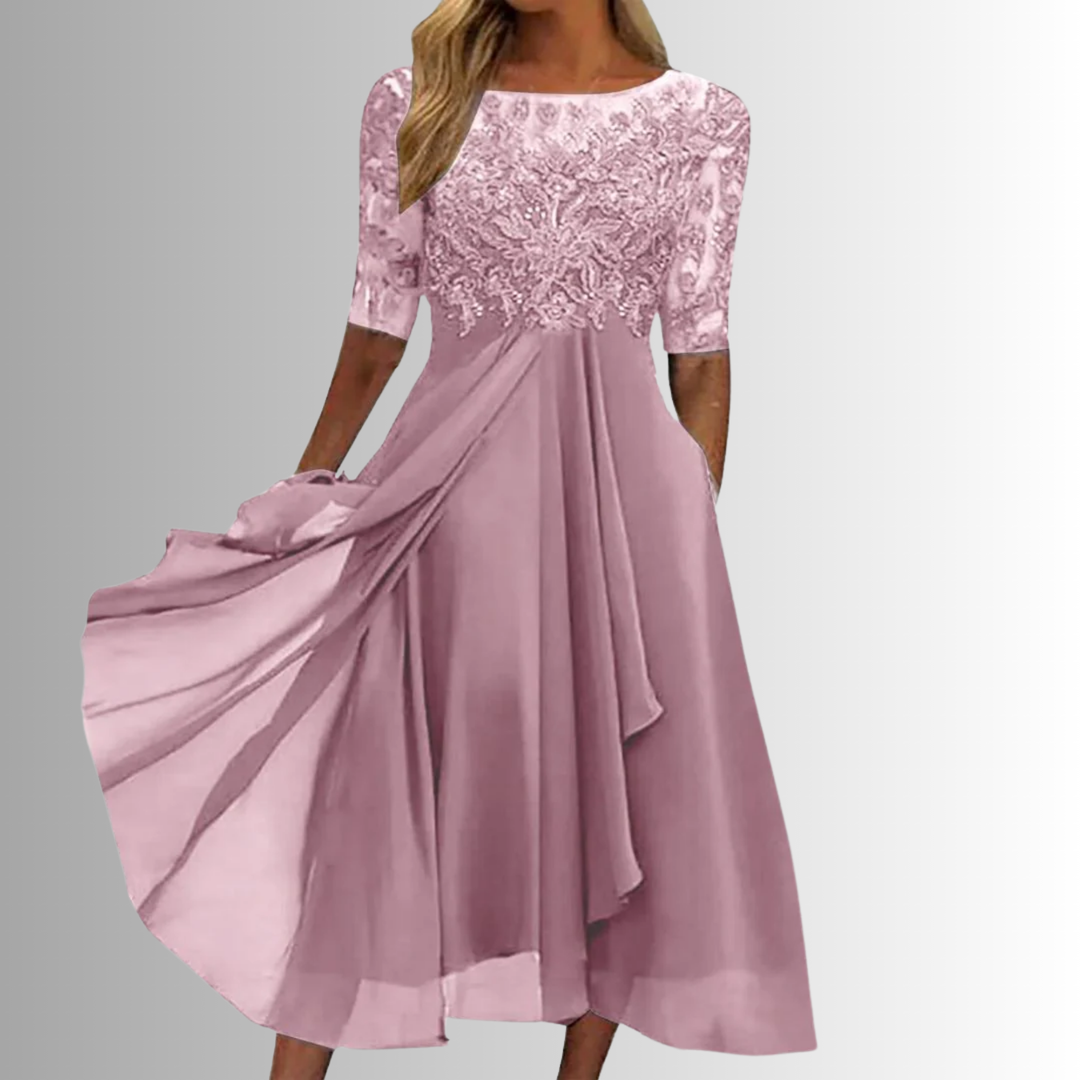 Rhonda Lace Bodice Midi Dress