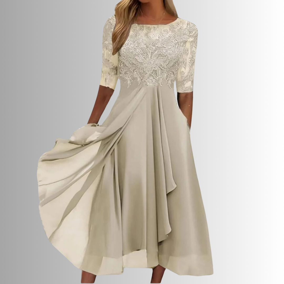 Rhonda Lace Bodice Midi Dress