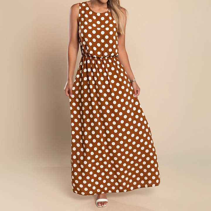 Paula Polka Dot Sleeveless Maxi Dress