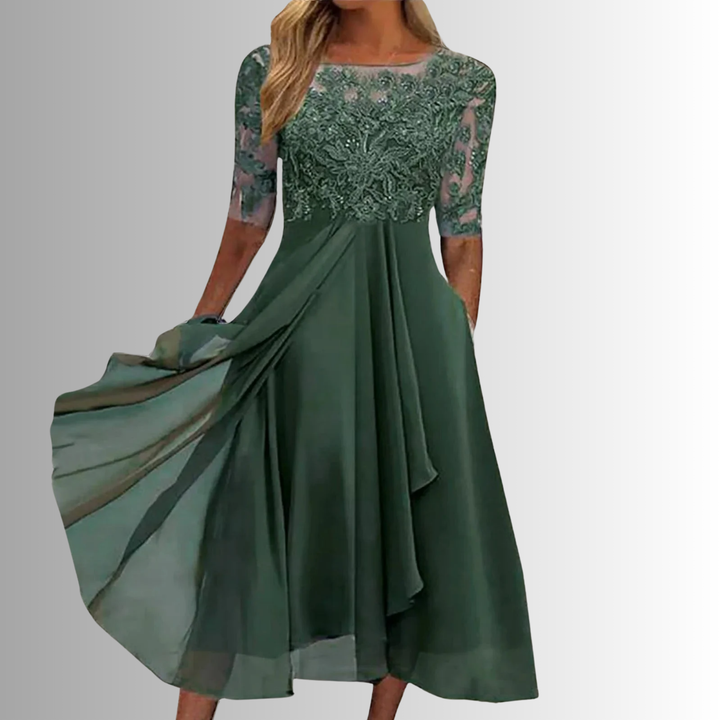 Rhonda Lace Bodice Midi Dress