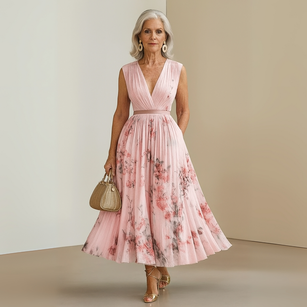 Maureen Floral V Neck Maxi Dress