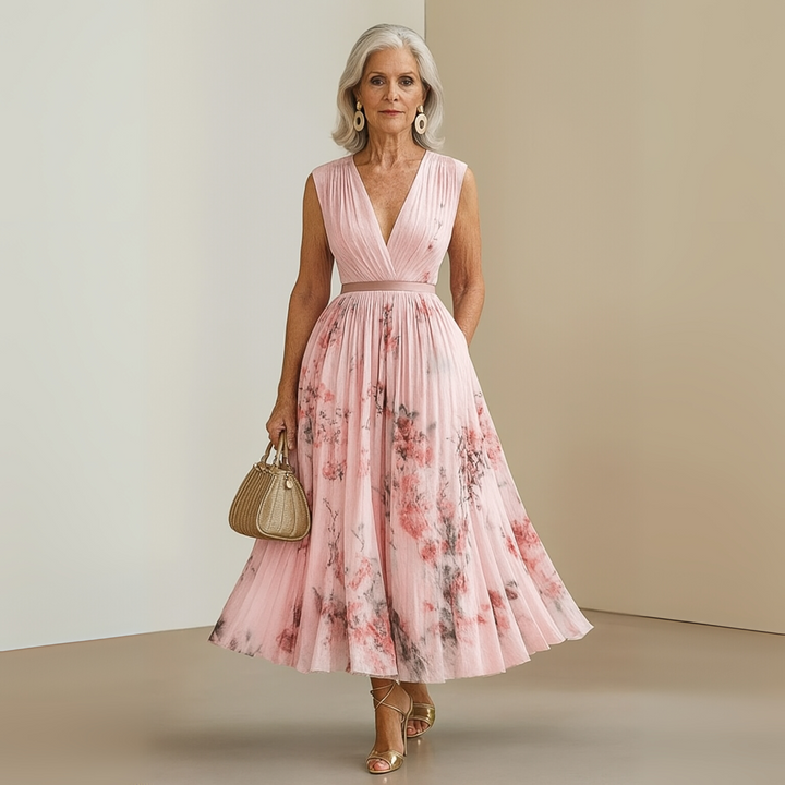 Maureen Floral V Neck Maxi Dress