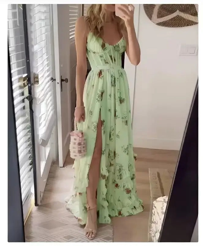 Zara Floral Slit Maxi Dress