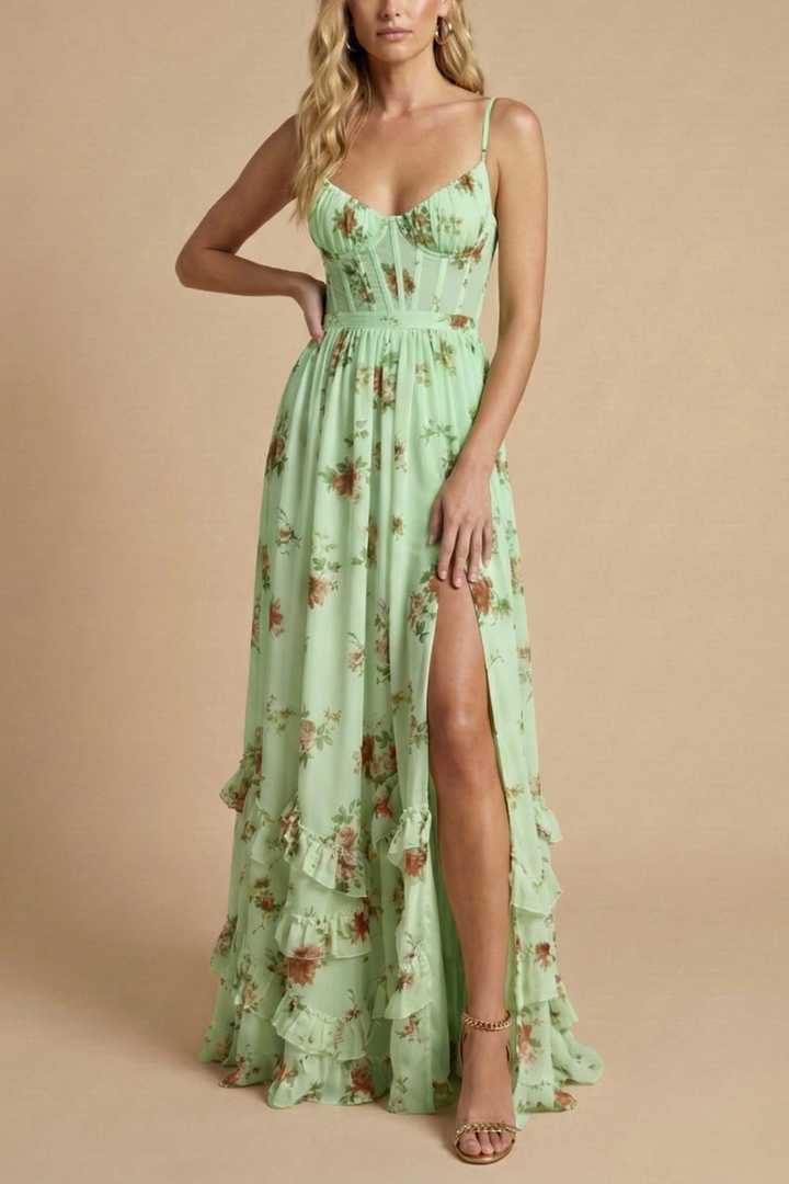 Fiorella Floral Tie Waist Maxi Dress
