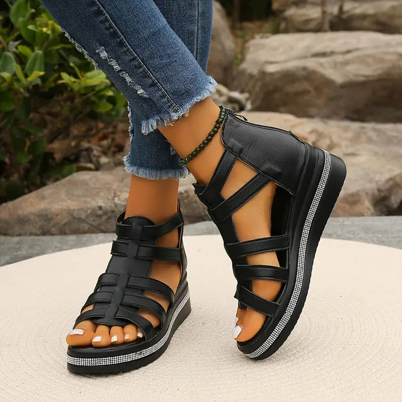 Hannah Rhinestone Comfort Sandals
