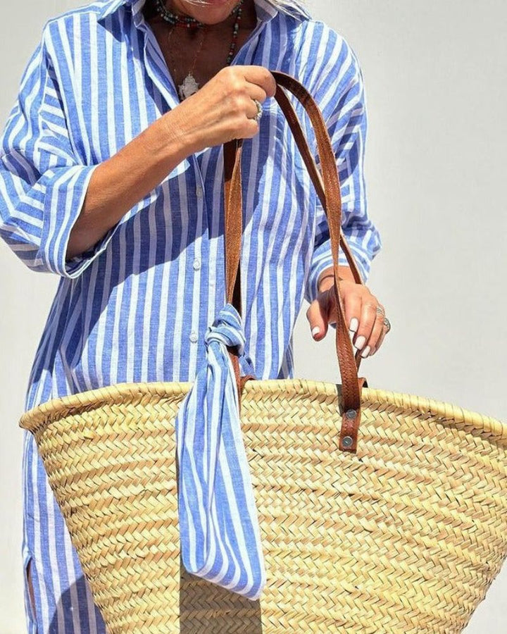 Sophia Striped Shirt Midi Dress