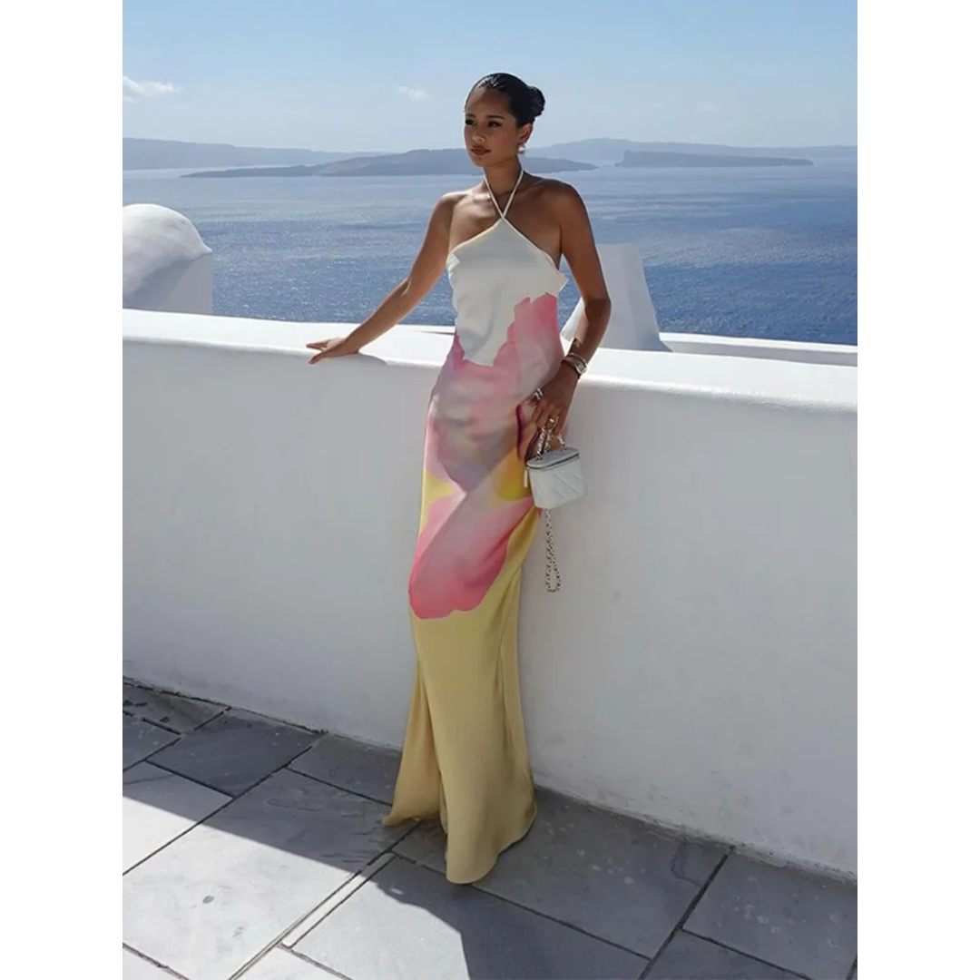 Hannah Floral One-Shoulder Maxi Dress