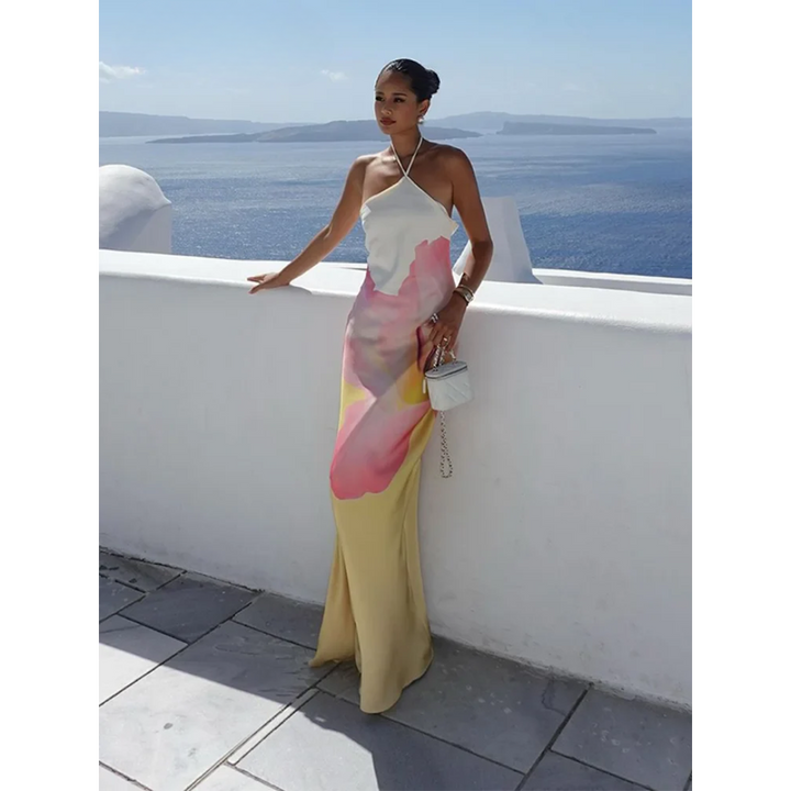 Hannah Floral One-Shoulder Maxi Dress