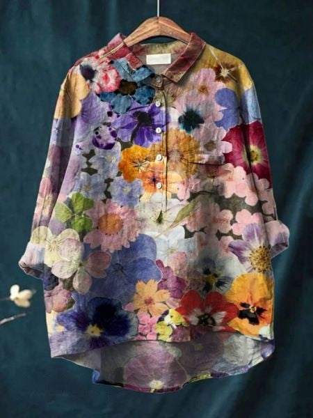 Monette Floral Button Front Blouse