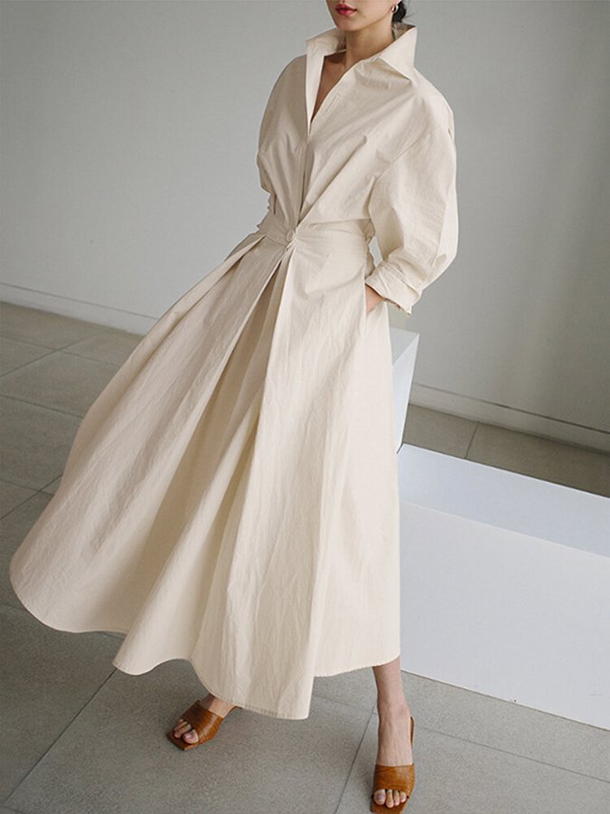Eden Elegant Shirt Maxi Dress