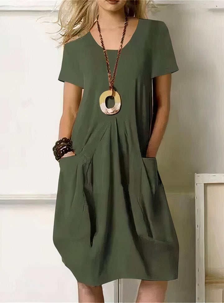 Evelyn Relaxed Pocket Midi Dress