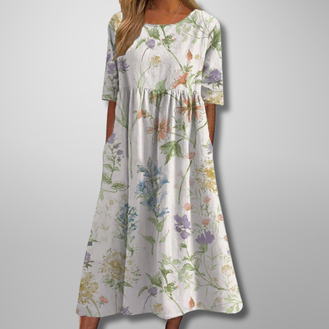 Gail Floral Print Midi Dress