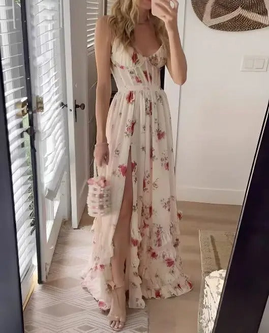 Zara Floral Slit Maxi Dress
