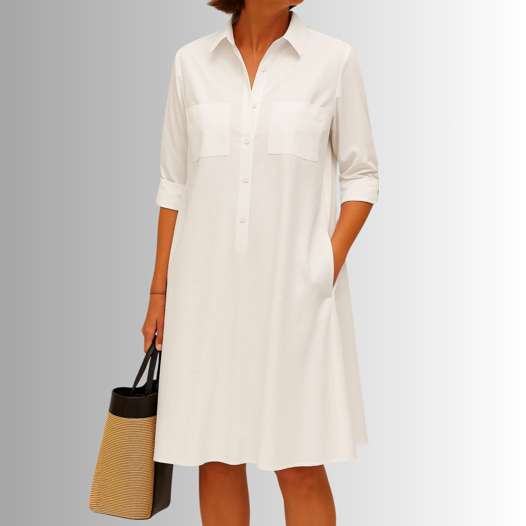 Cathy Lightweight Button Shirt Dress