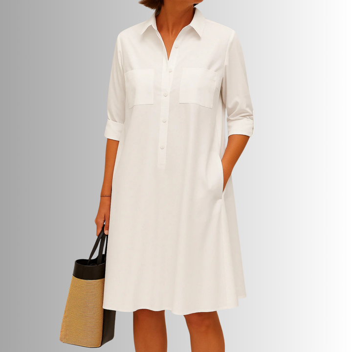 Cathy Lightweight Button Shirt Dress