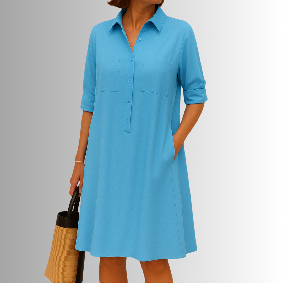 Cathy Lightweight Button Shirt Dress