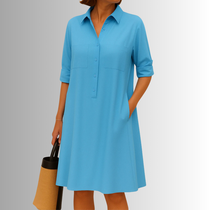 Cathy Lightweight Button Shirt Dress