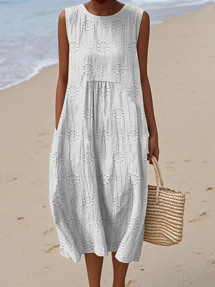 Roxanne Sleeveless Pocket Midi Dress