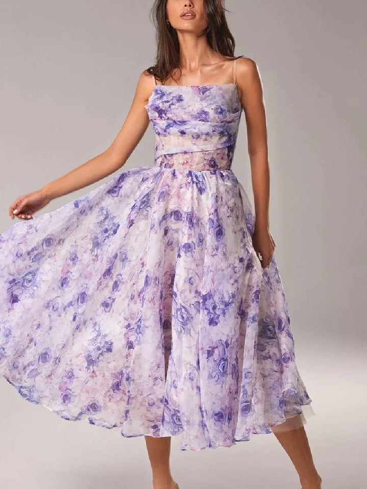Florentine Floral Strapless Midi Dress