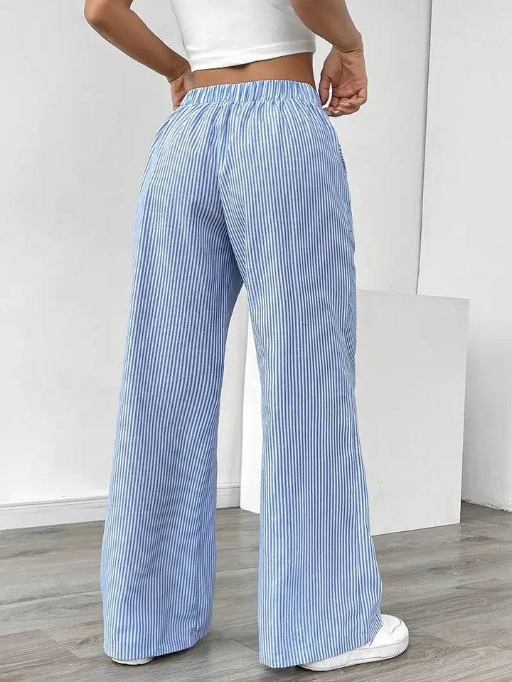 Soleia Striped Wide-Leg Trouser
