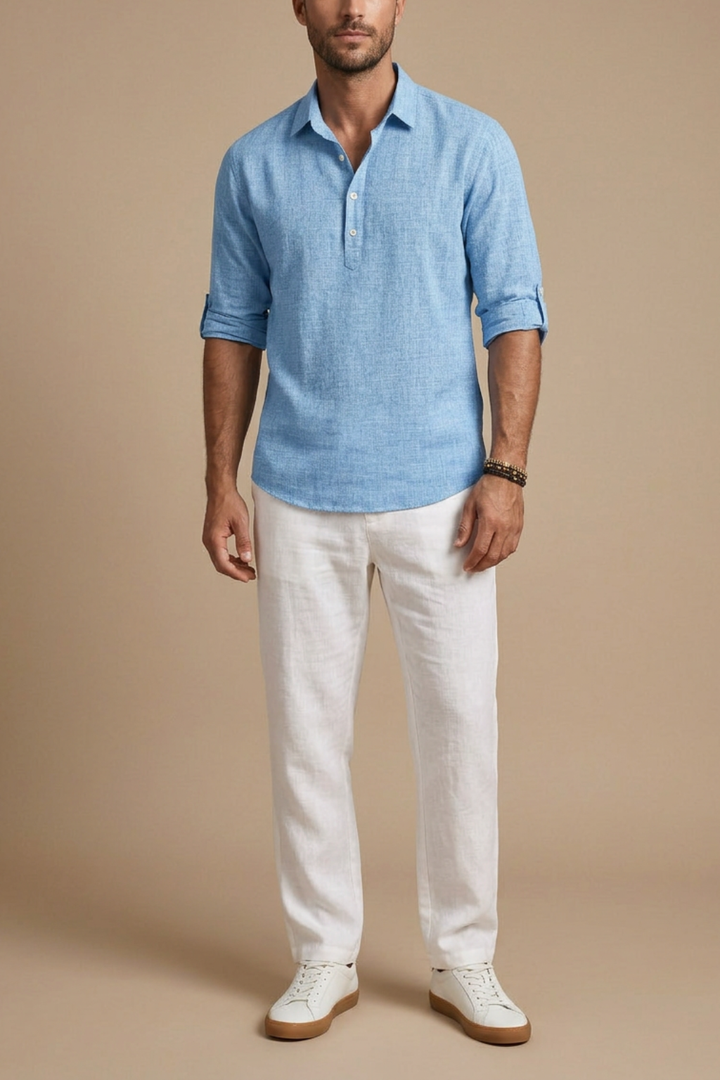 Matteo Classic Linen Polo Shirt