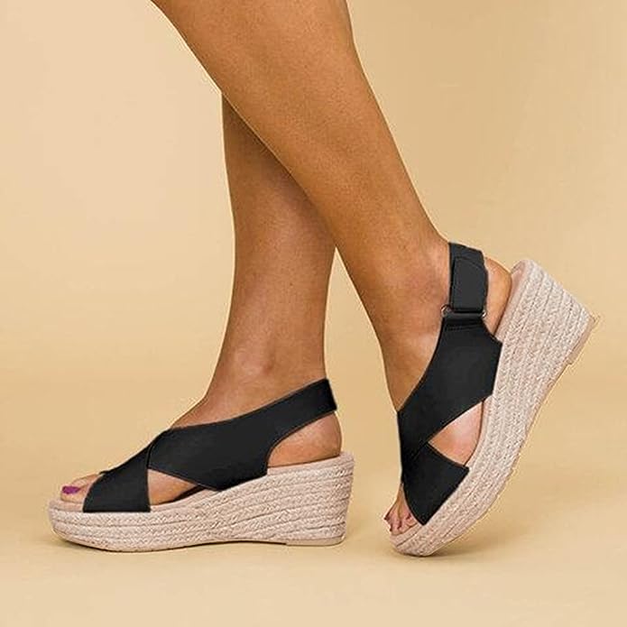 Selene Cross-Strap Wedge Sandal
