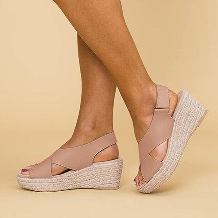 Selene Cross-Strap Wedge Sandal