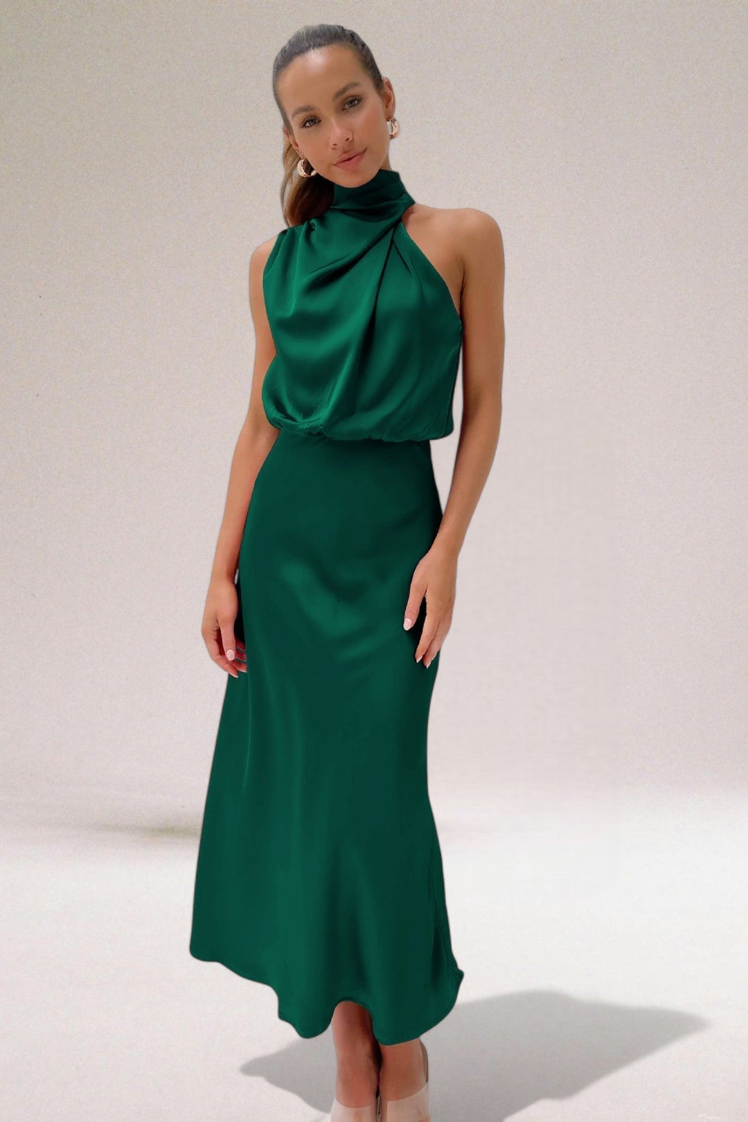 Flavia Halter Neck Evening Dress