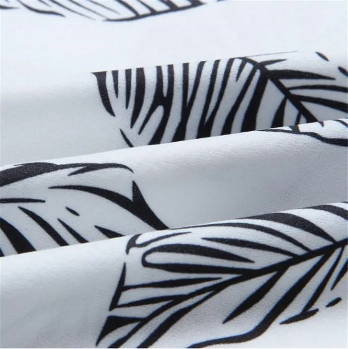 Thalia Leaf Print Ruffle Midi Dress