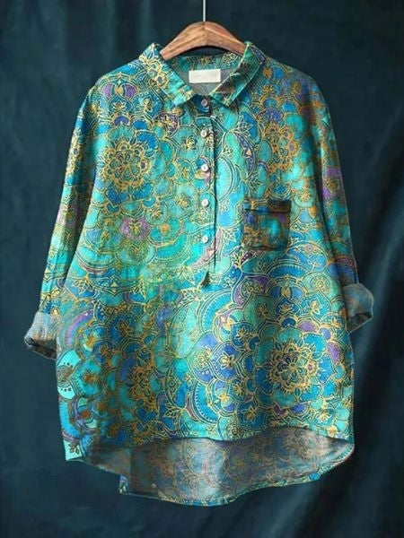 Monette Floral Button Front Blouse