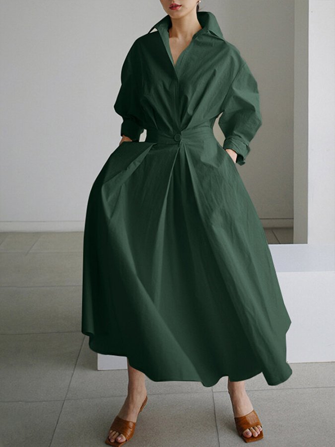 Eden Elegant Shirt Maxi Dress