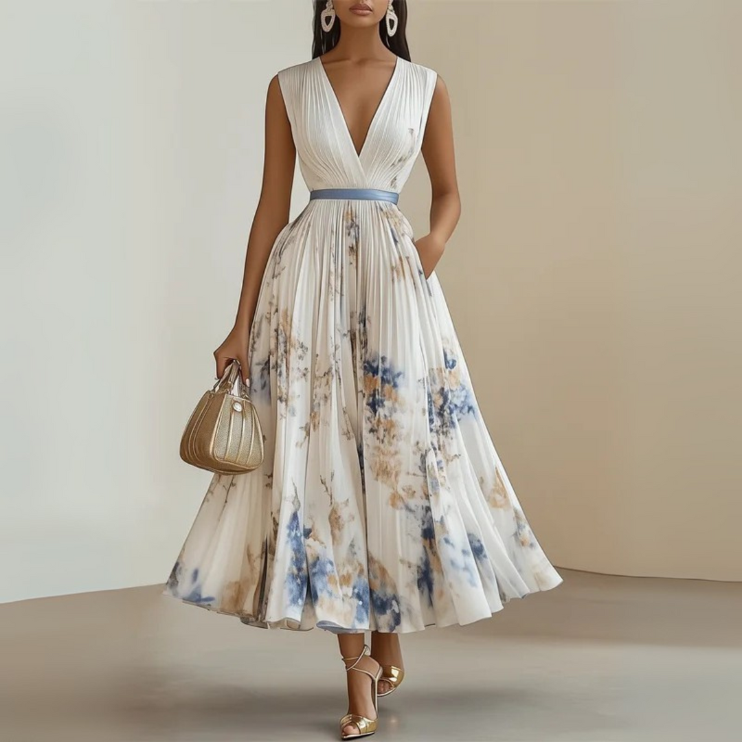 Maureen Floral V Neck Maxi Dress