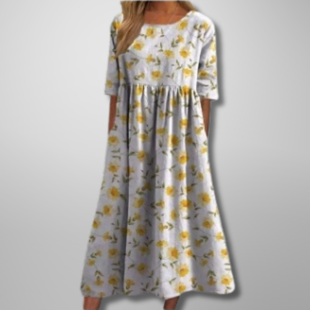 Gail Floral Print Midi Dress