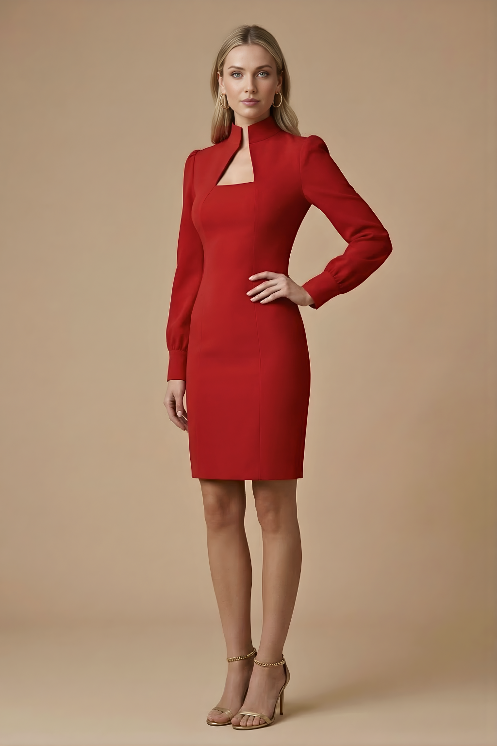 Amara High Neck Cutout Mini Dress
