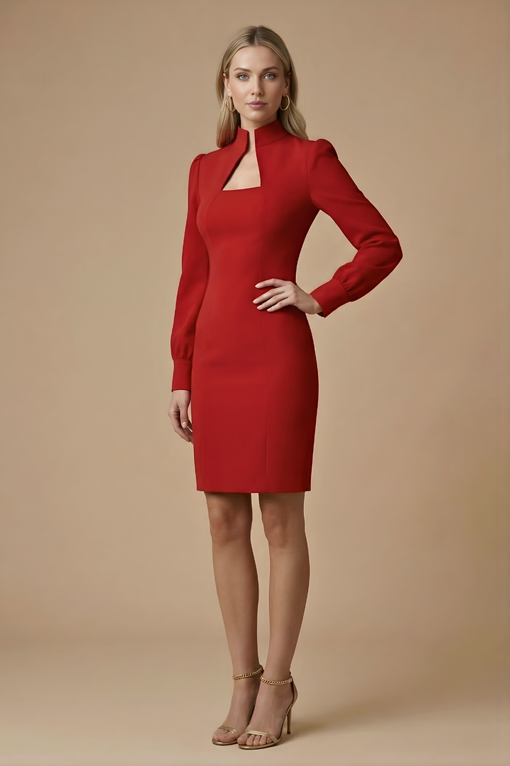 Amara High Neck Cutout Mini Dress