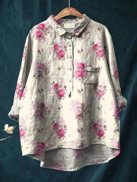 Monette Floral Button Front Blouse