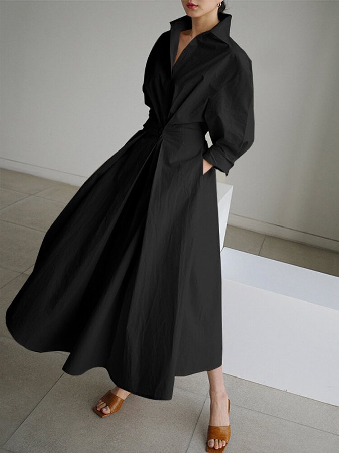 Eden Elegant Shirt Maxi Dress
