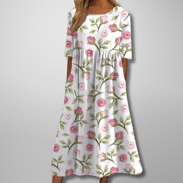 Gail Floral Print Midi Dress