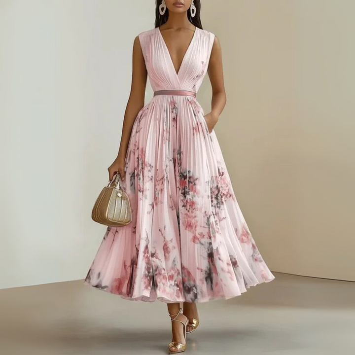 Maureen Floral V Neck Maxi Dress