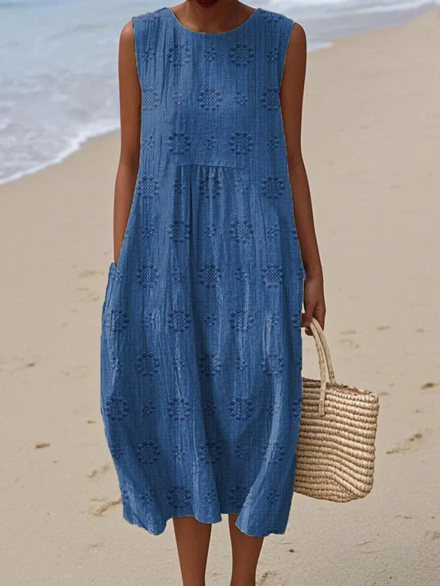 Roxanne Sleeveless Pocket Midi Dress
