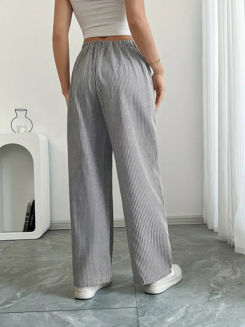 Soleia Striped Wide-Leg Trouser