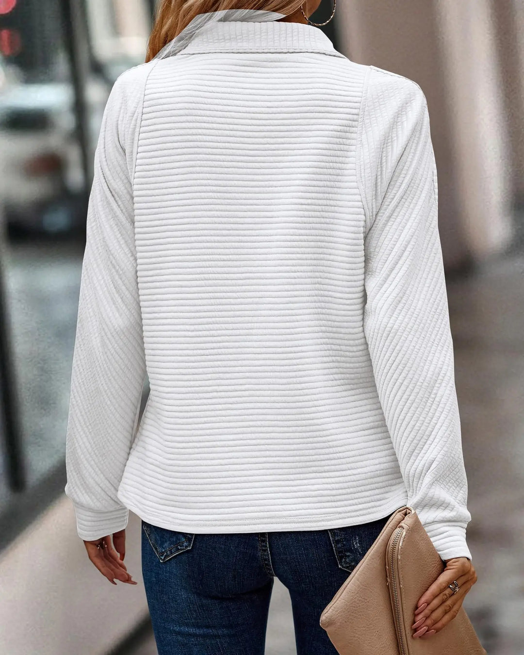 Evangeline Zip Neck Knit Sweater