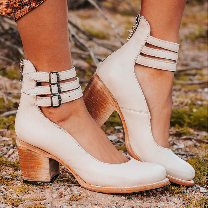 Naturéva Elegant Buckle Heel Sandals