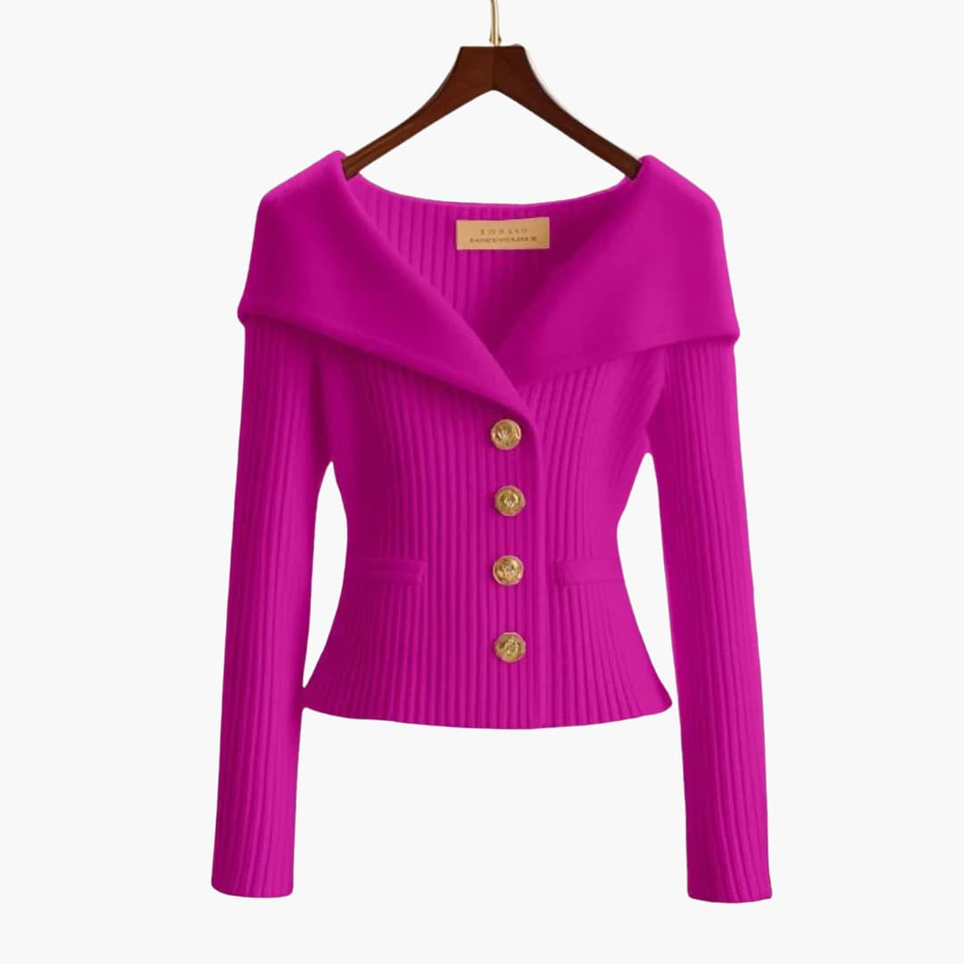 Elodie Ribbed Button Cardigan