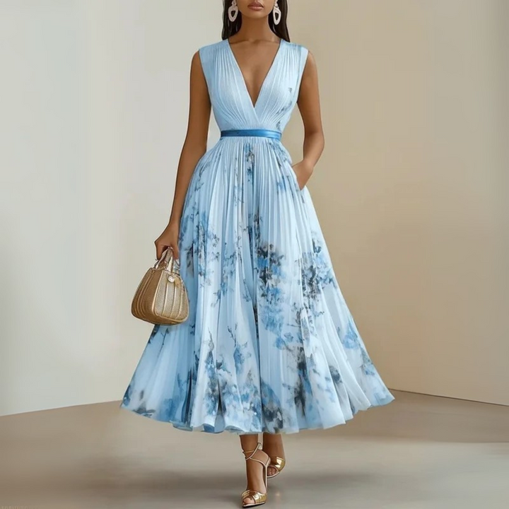 Maureen Floral V Neck Maxi Dress