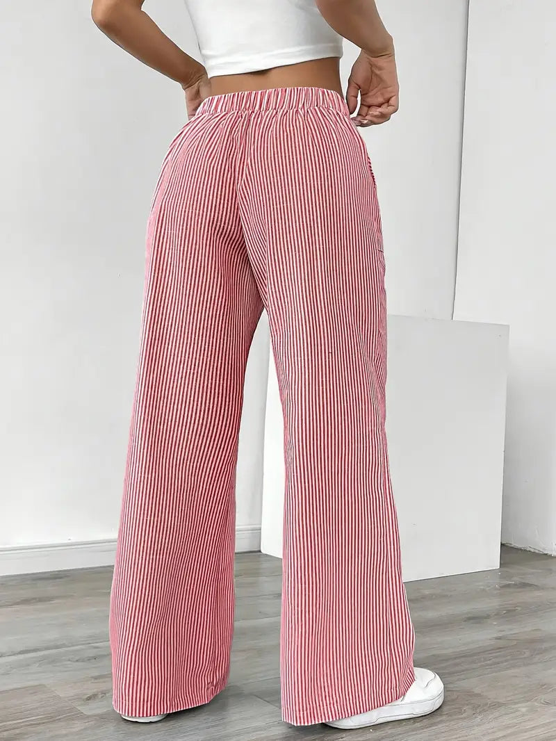 Soleia Striped Wide-Leg Trouser
