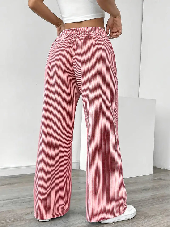 Soleia Striped Wide-Leg Trouser