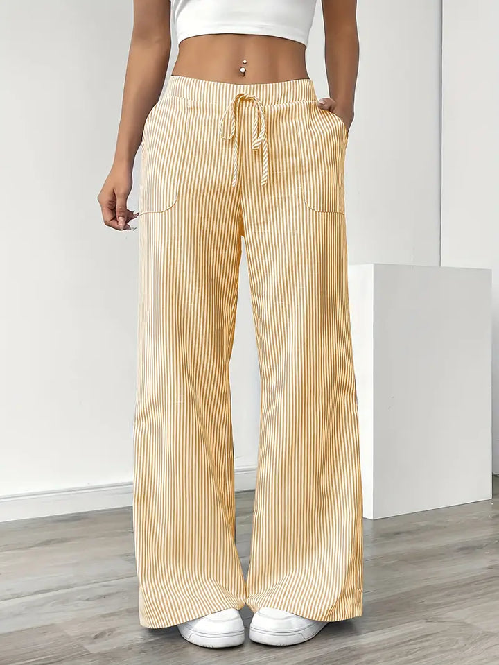 Soleia Striped Wide-Leg Trouser